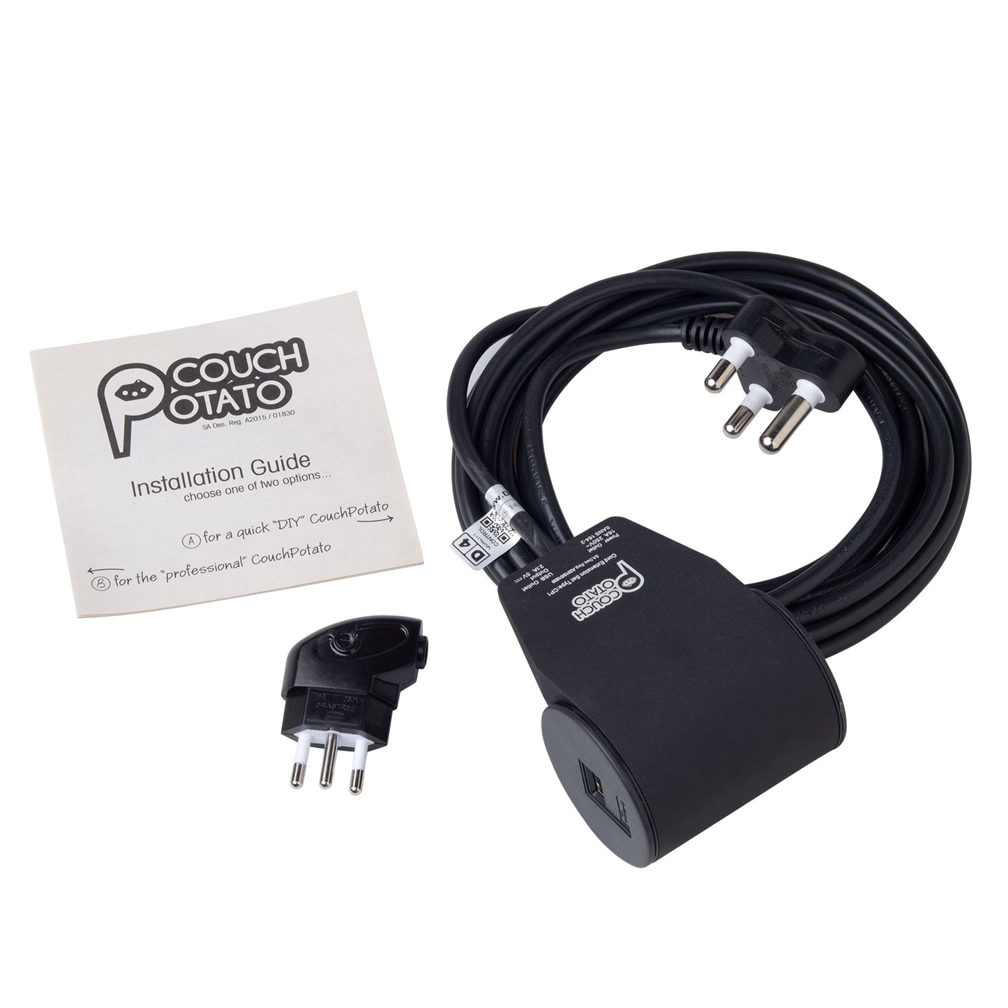 Couch Potato – Smart USB Charging Plug with Power Cable